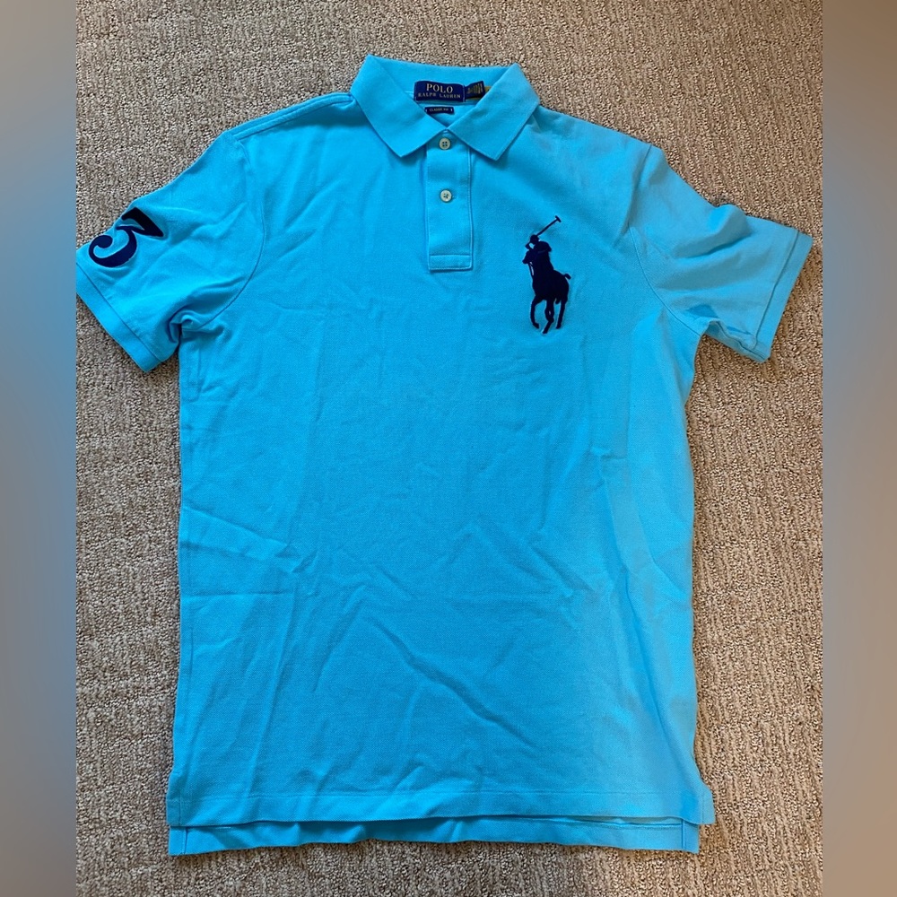 BRAND NEW! Polo Ralph Lauren Big Pony Classic Fit Polo Small - Teal Blue
